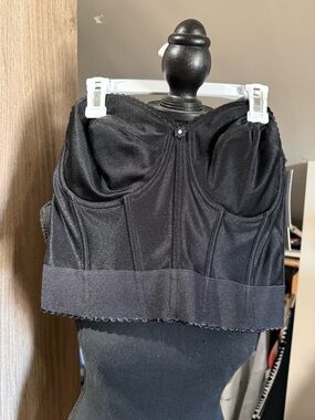 Dominique Black Longline Strapless Bustier Top. Size 36D
